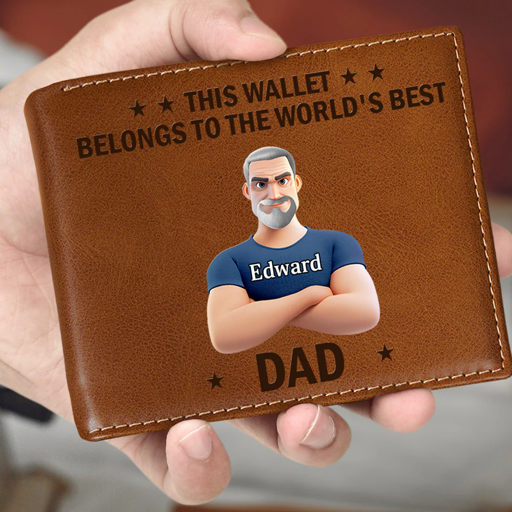 Belongs To The Best Dad - Personalized Custom Printed Men Leather Wallet - Image 4