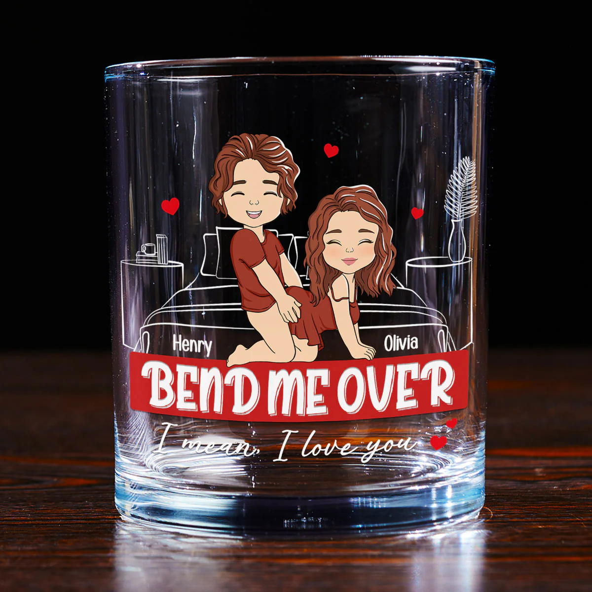 Bend Me Over - Personalized Custom Whiskey Glass - Image 2
