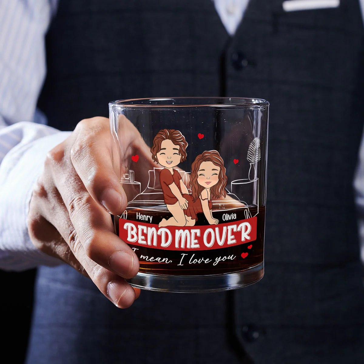 Bend Me Over - Personalized Custom Whiskey Glass - Image 5
