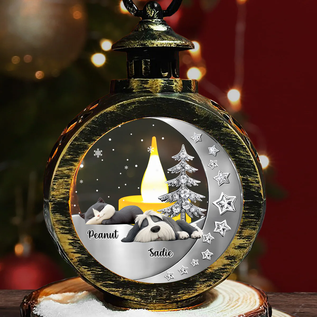 Beside My Babies - Personalized Custom 3D Effect Christmas Lantern