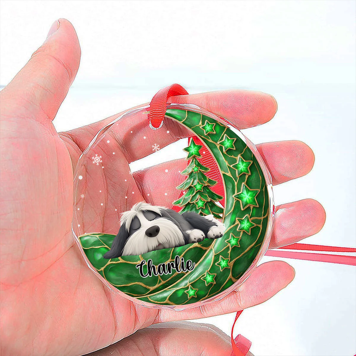 Beside Pearl Of You - Personalized Custom 3D Effect Glass Ornament - Image 2