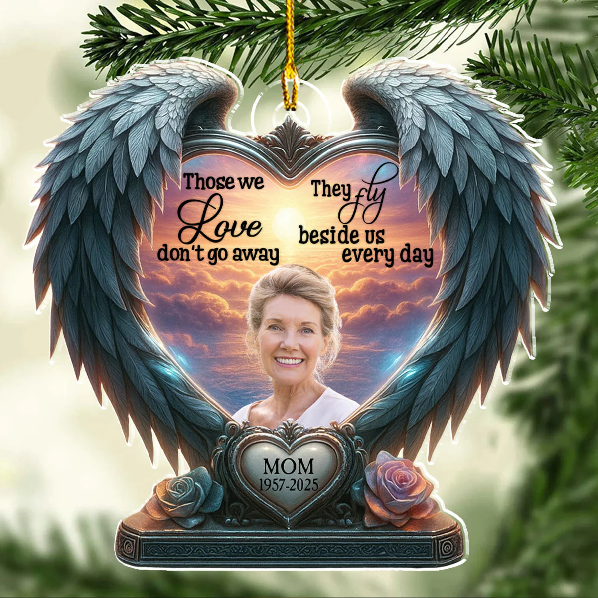 Beside Us Everyday - Personalized Custom Acrylic Ornament - Image 3
