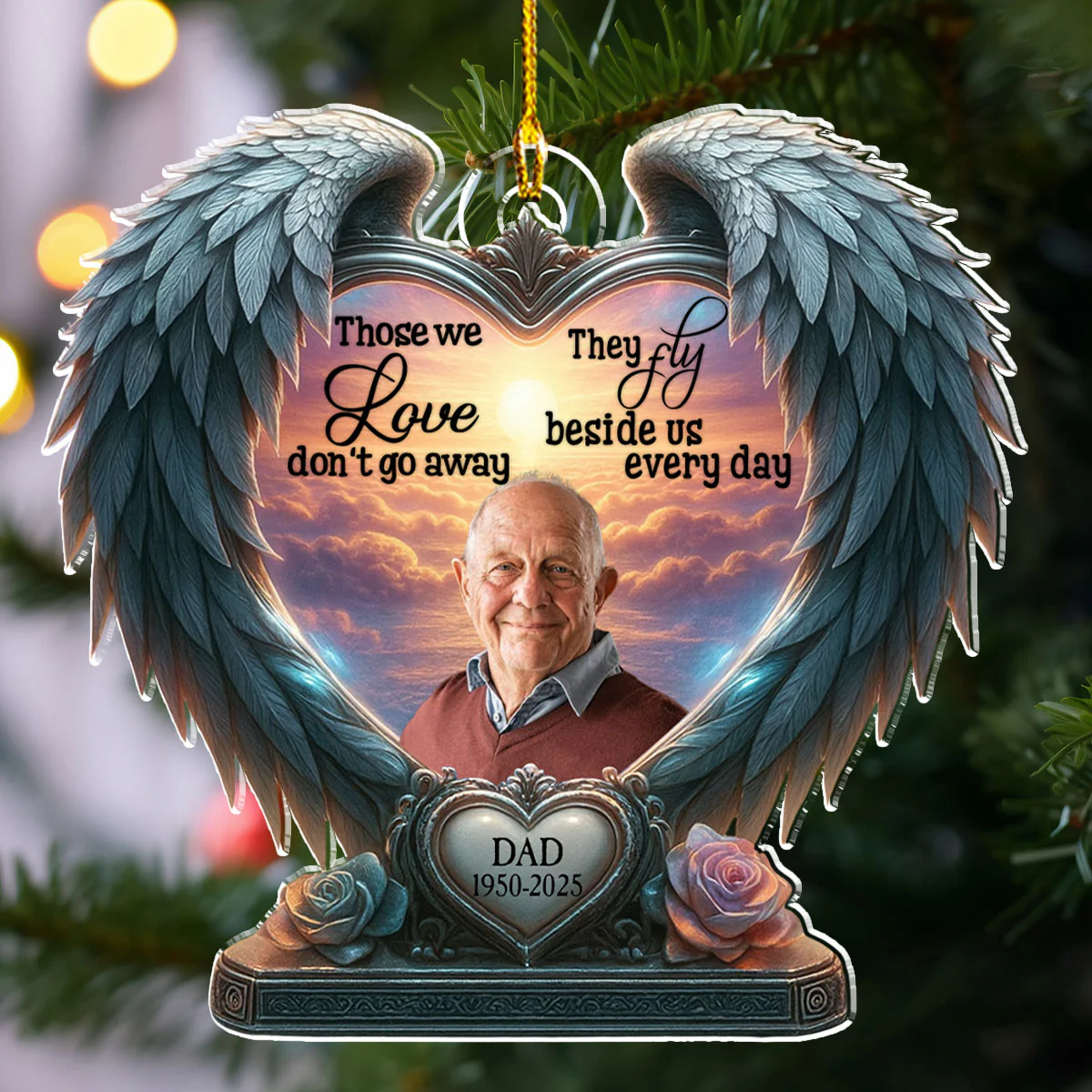 Beside Us Everyday - Personalized Custom Acrylic Ornament - Image 4