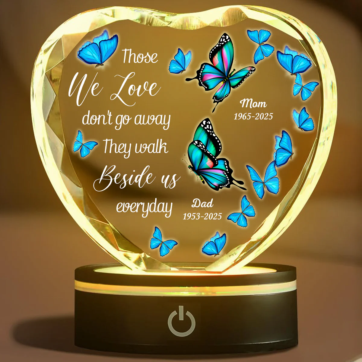 Beside Us Everyday - Personalized Custom Crystal Led Light