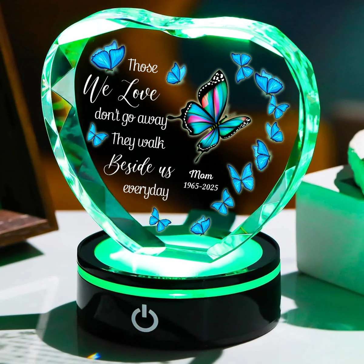Beside Us Everyday - Personalized Custom Crystal Led Light - Image 3
