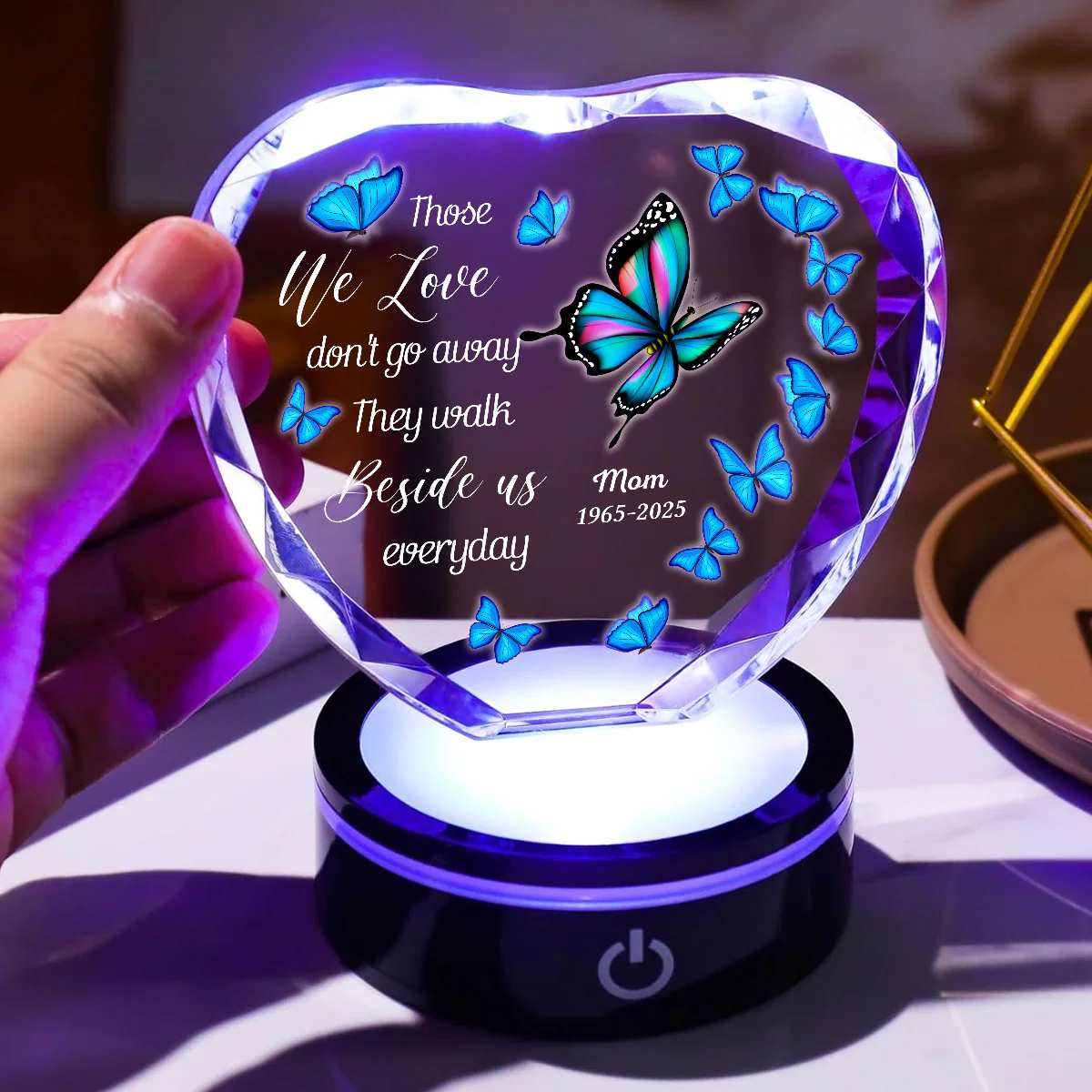 Beside Us Everyday - Personalized Custom Crystal Led Light - Image 5