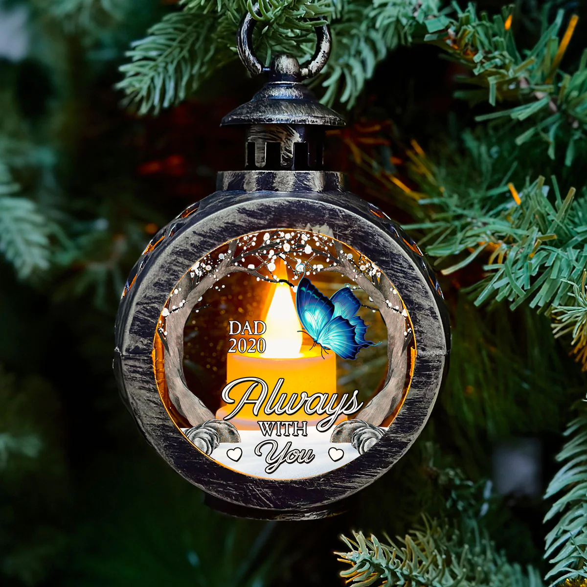 Beside You Forever - Personalized Custom Christmas Lantern - Image 2