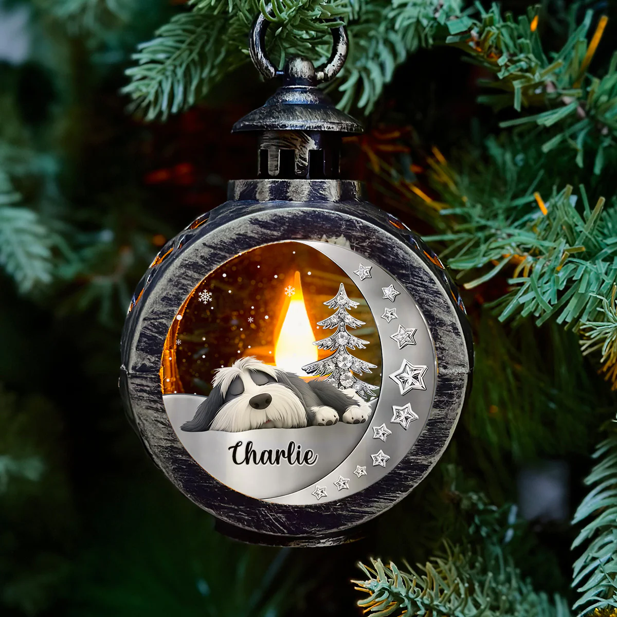 Beside You - Personalized Custom 3D Effect Christmas Lantern - Image 2