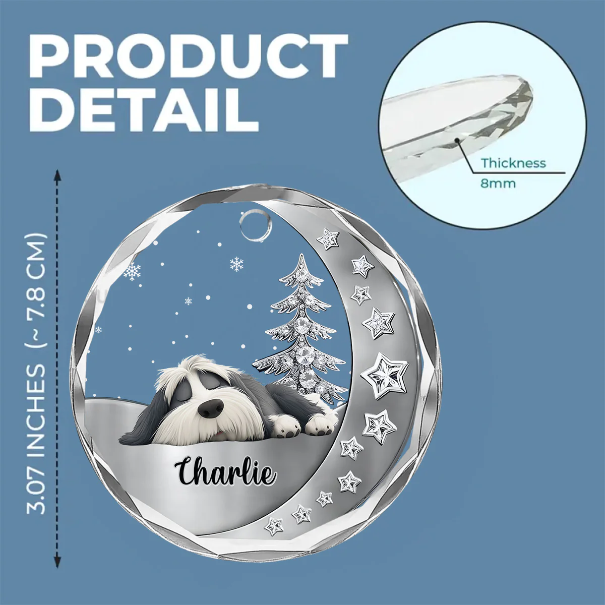 Beside You - Personalized Custom 3D Effect Glass Ornament - Image 5