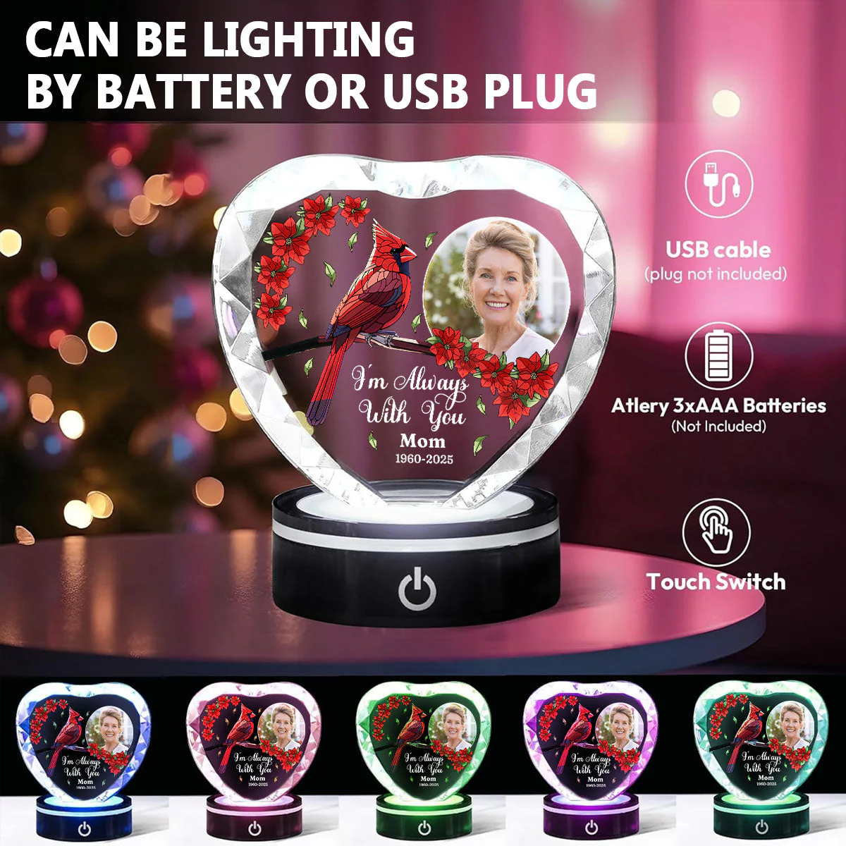 Beside You - Personalized Custom Crystal Led Light - Image 7
