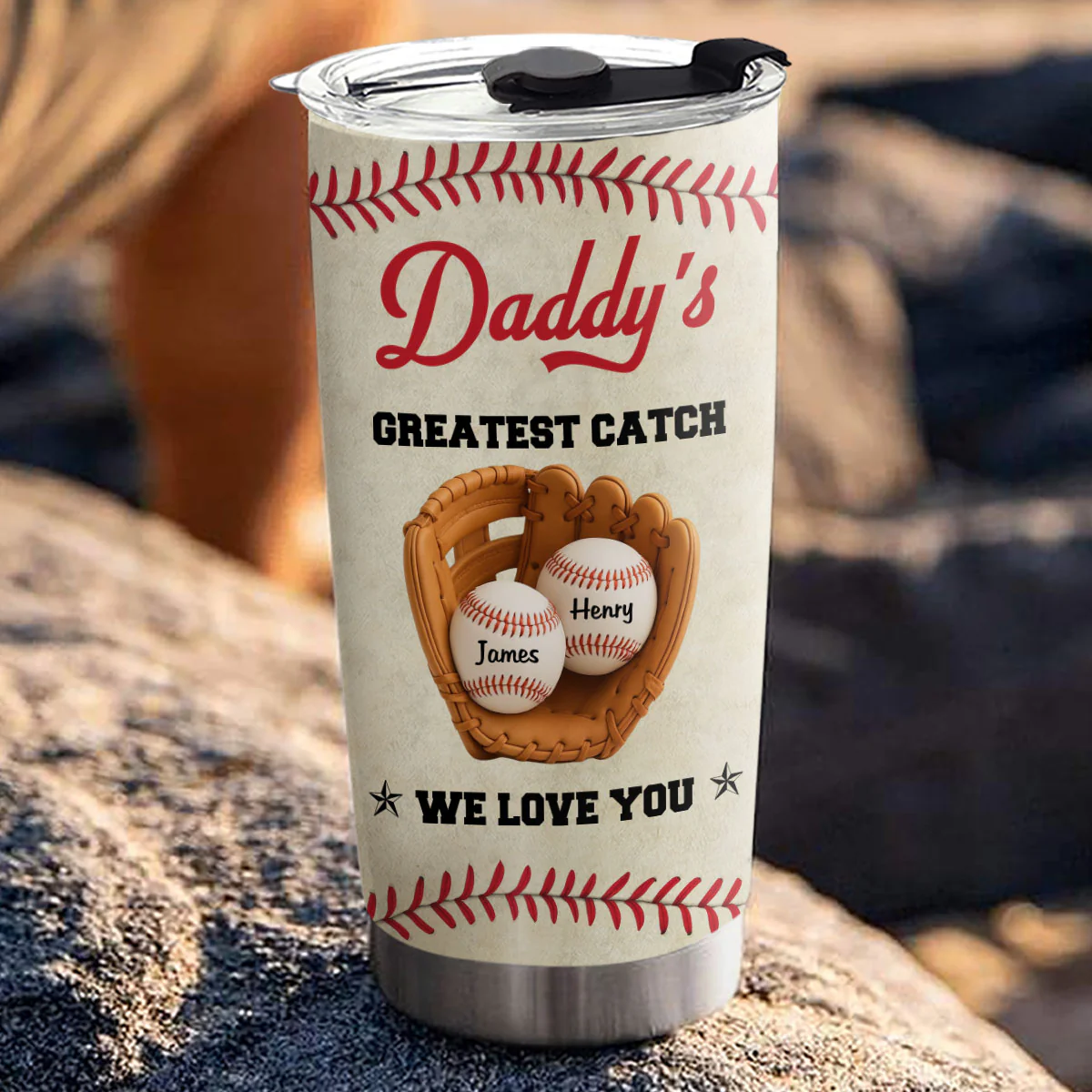 Best Baseball Dad - Personalized Custom Tumbler - Image 2
