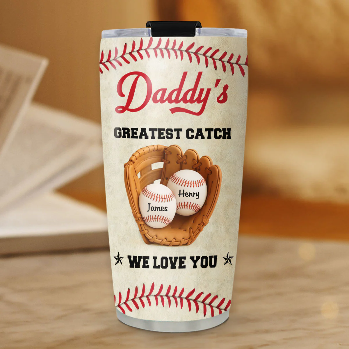 Best Baseball Dad - Personalized Custom Tumbler - Image 4