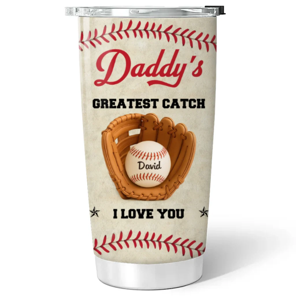 Best Baseball Dad - Personalized Custom Tumbler - Image 5