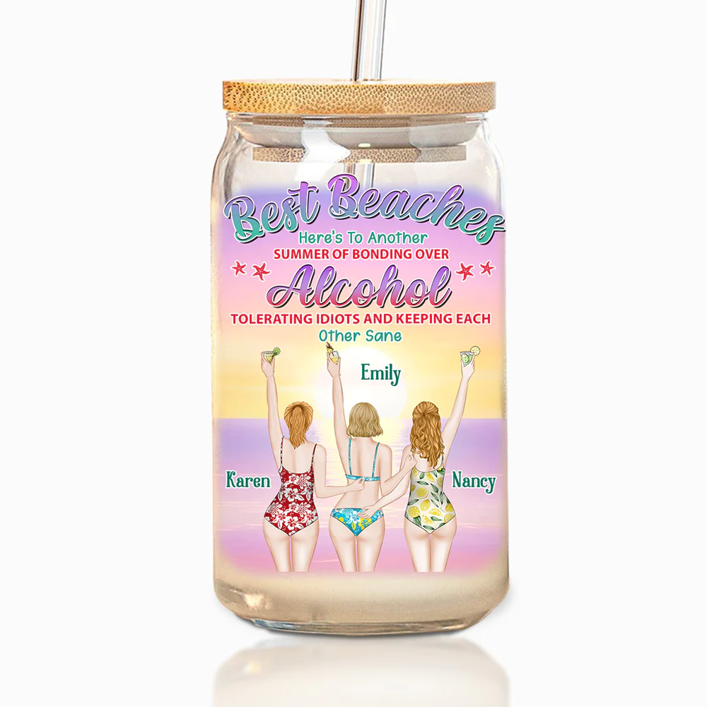 Best Beaches - Personalized Custom Glass Can