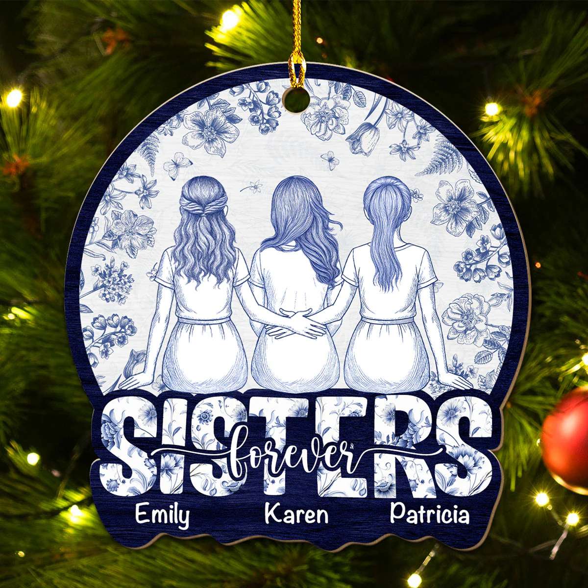 Best Bestie Forever - Personalized Custom Wood Ornament - Image 2