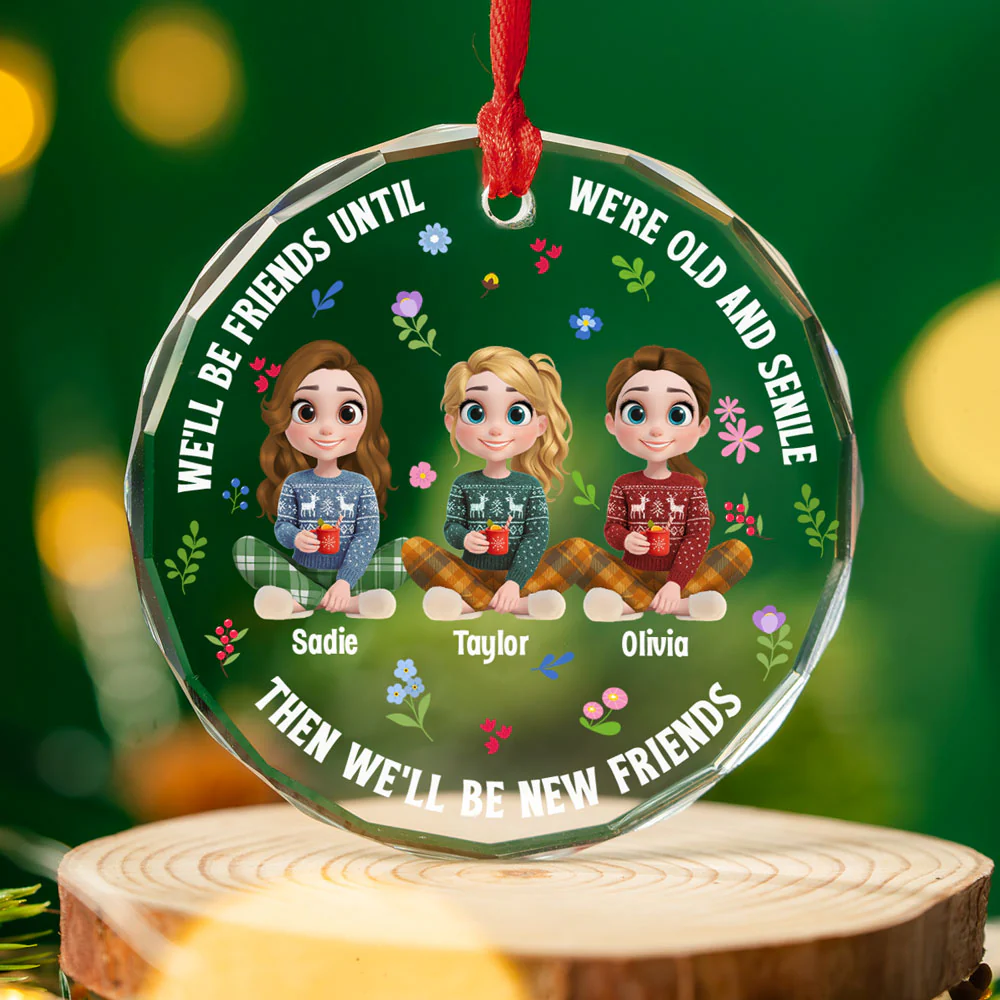 Best Besties Ever - Personalized Custom Glass Ornament - Image 2