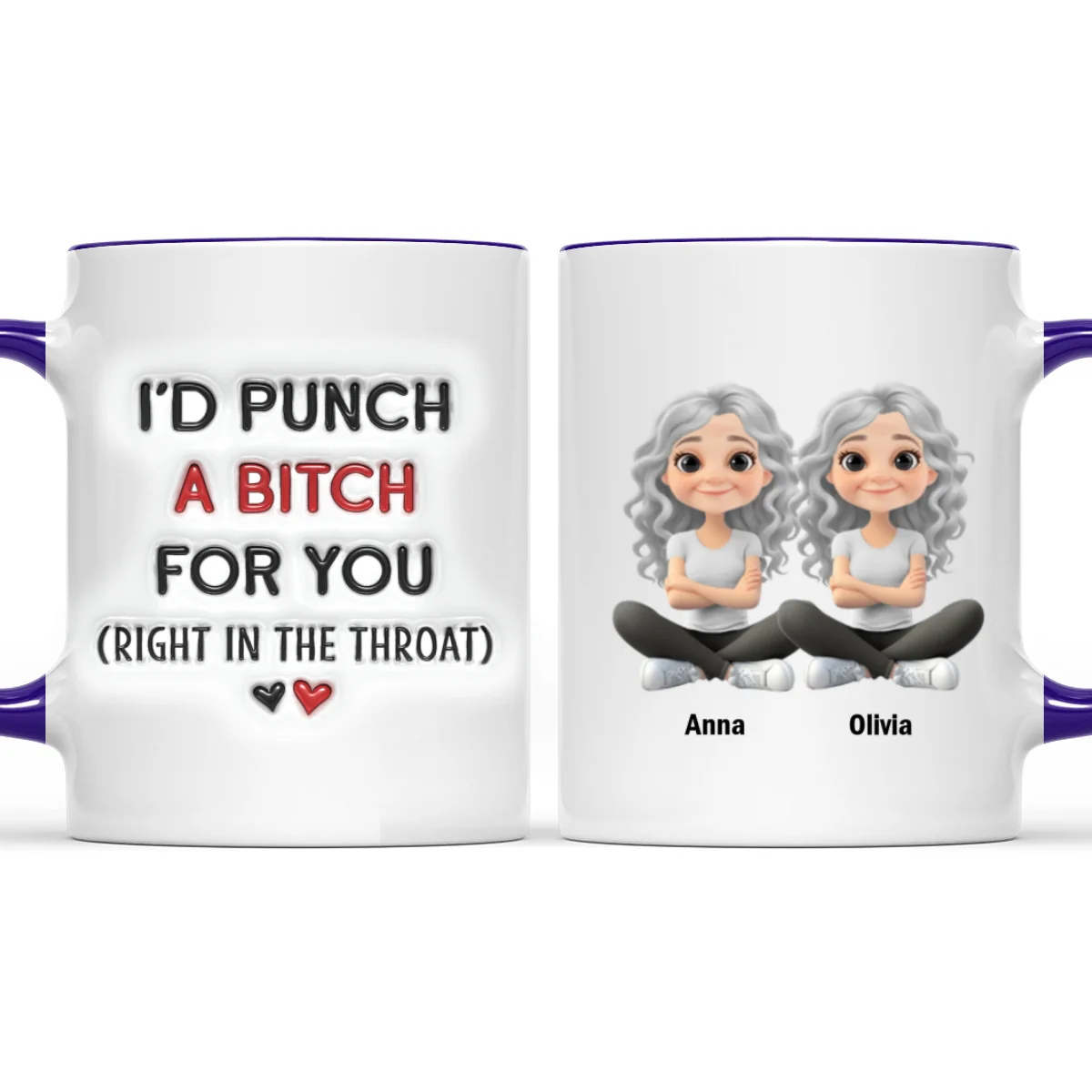 Best Besties - Personalized Custom 3D Inflated Effect Accent Mug - Image 10