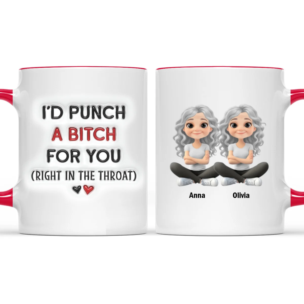 Best Besties - Personalized Custom 3D Inflated Effect Accent Mug - Image 11