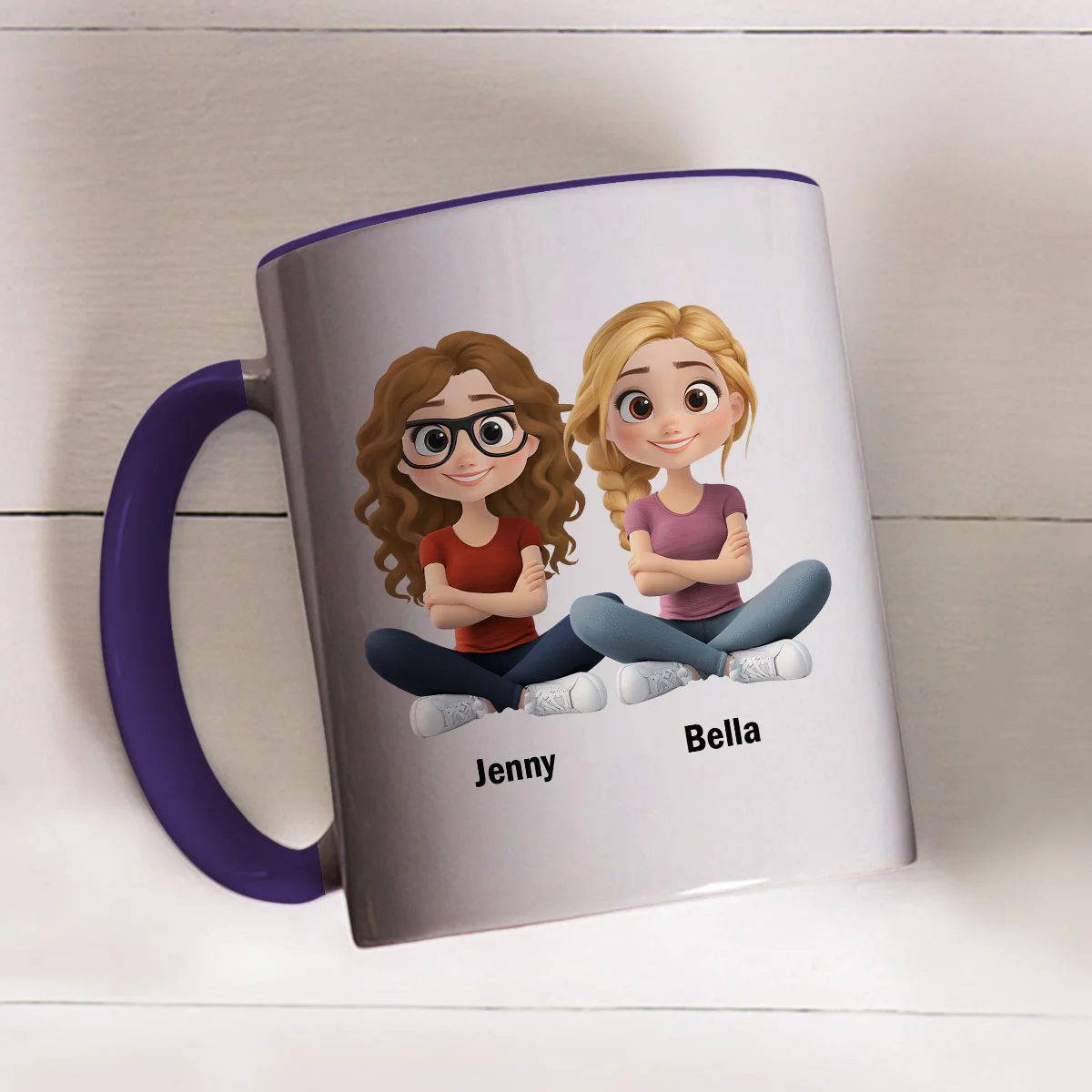 Best Besties - Personalized Custom 3D Inflated Effect Accent Mug - Image 4