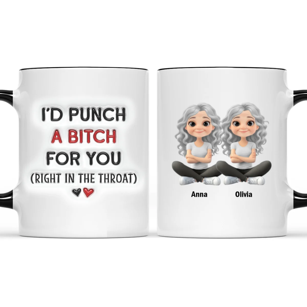 Best Besties - Personalized Custom 3D Inflated Effect Accent Mug - Image 7