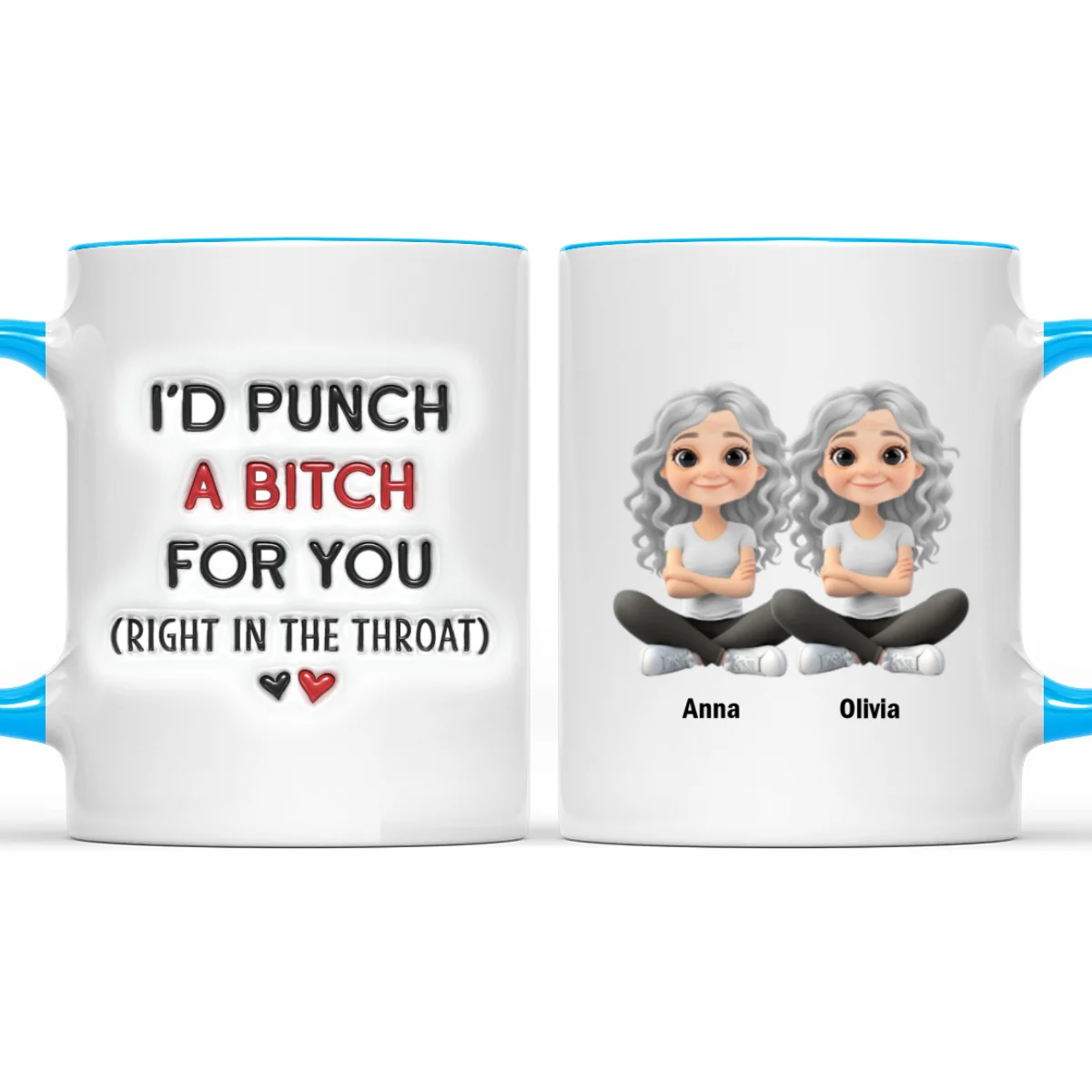 Best Besties - Personalized Custom 3D Inflated Effect Accent Mug - Image 8