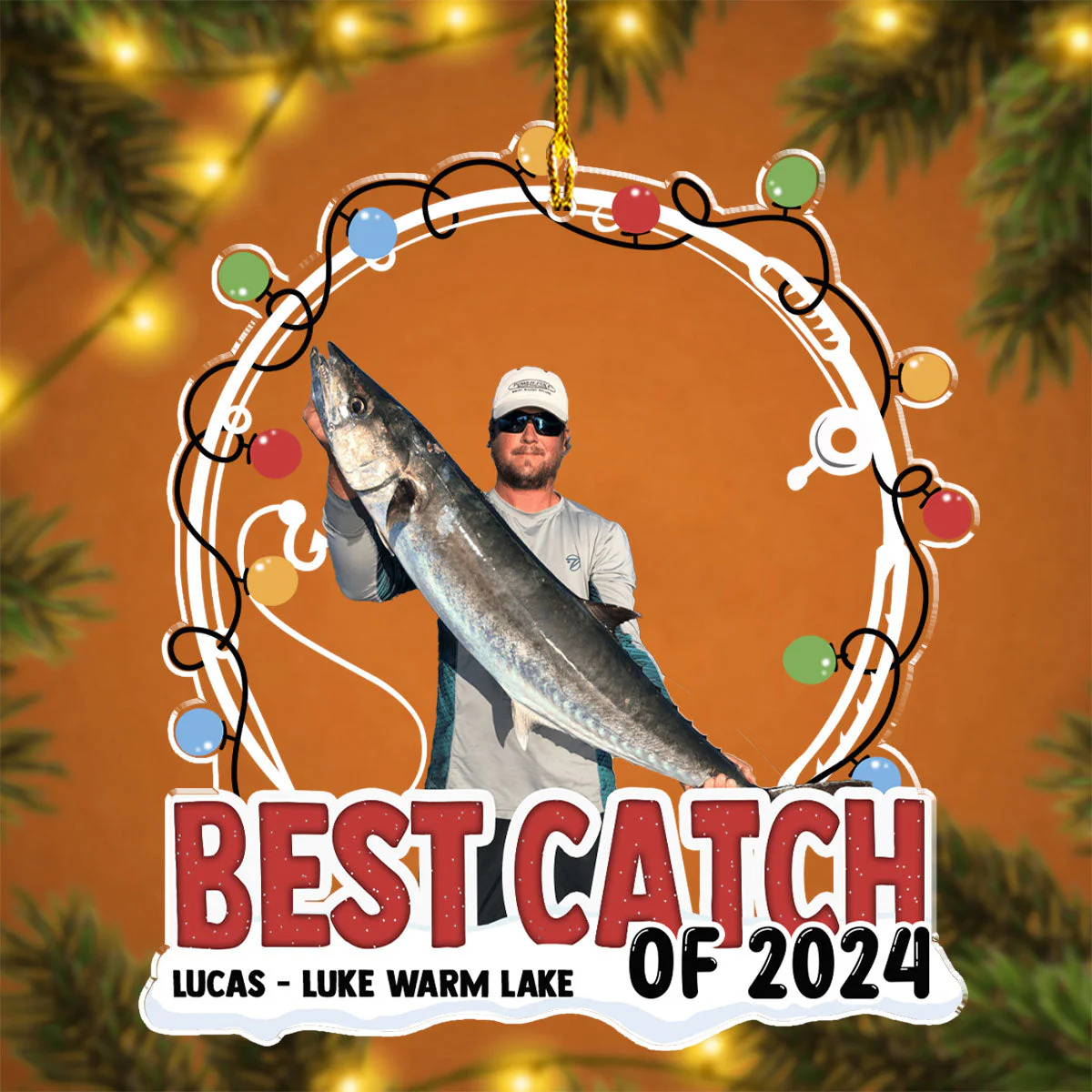 Best Catch Of 2024 - Personalized Custom Acrylic Ornament - Image 2