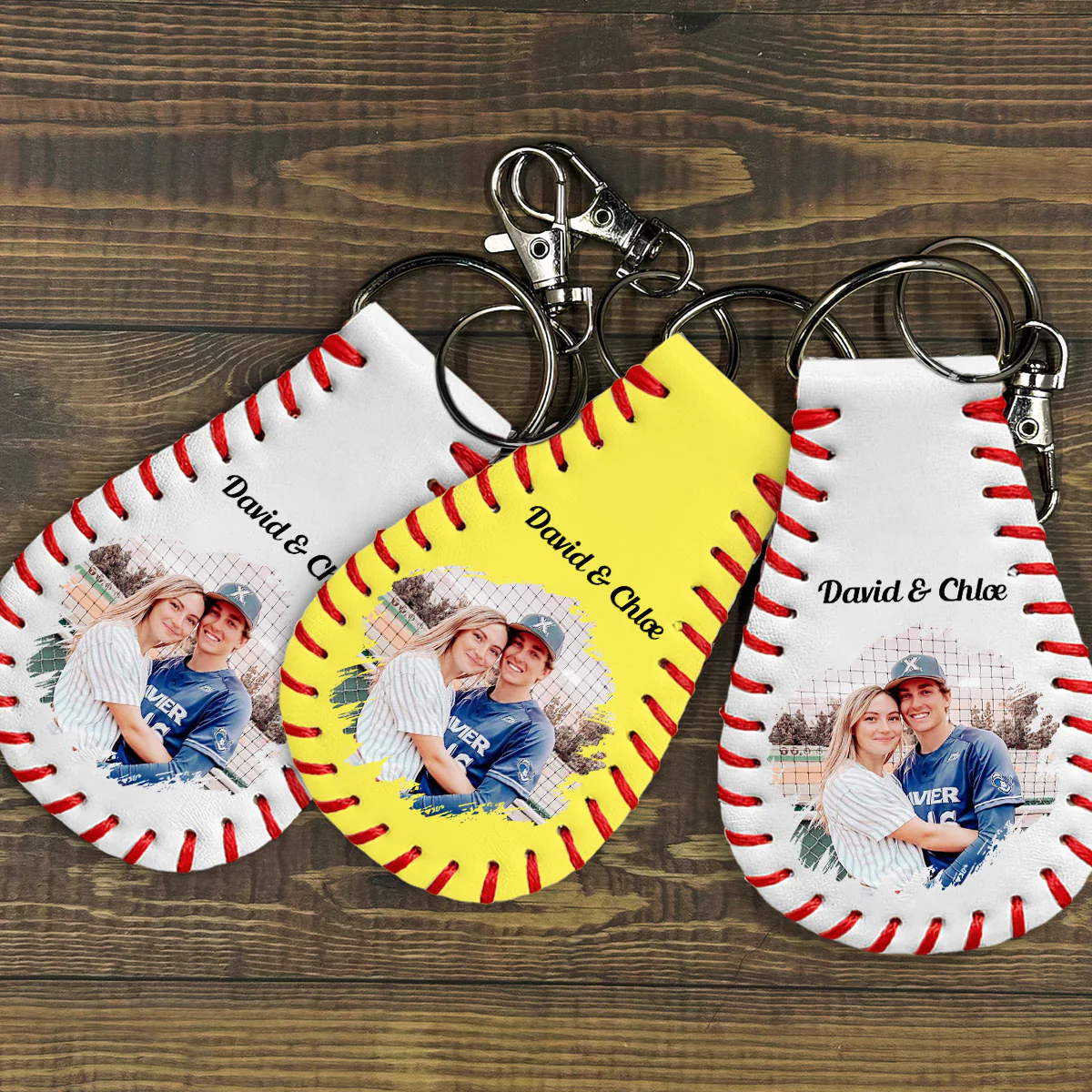 Best Catch - Personalized Custom Leather Baseball Keychain - Image 5