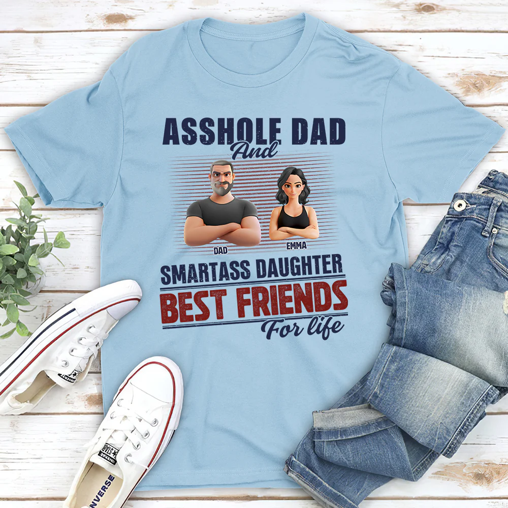 Best Dad And Smart Daughter - Personalized Custom Shirt - Image 3