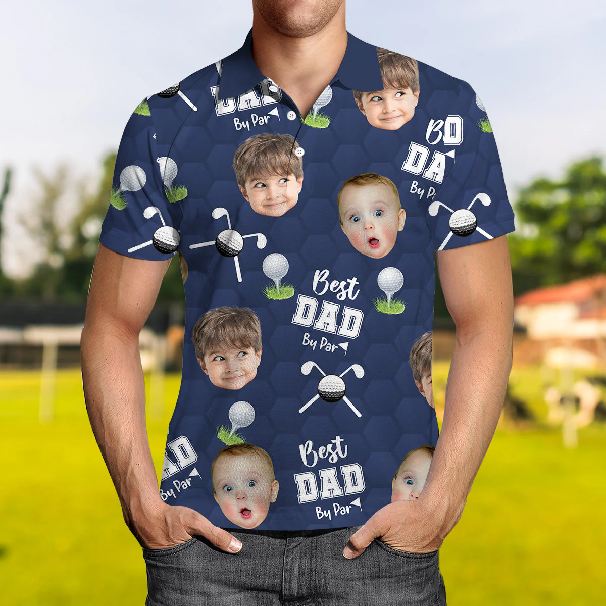 Best Dad By Far Ever - Personalized Custom Polo Shirt - Image 2