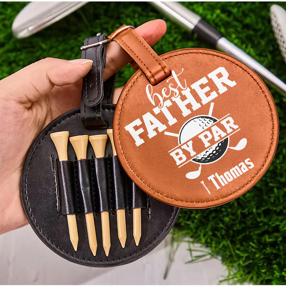 Best Dad By Par - Personalized Custom Golf Tee Bag - Image 2