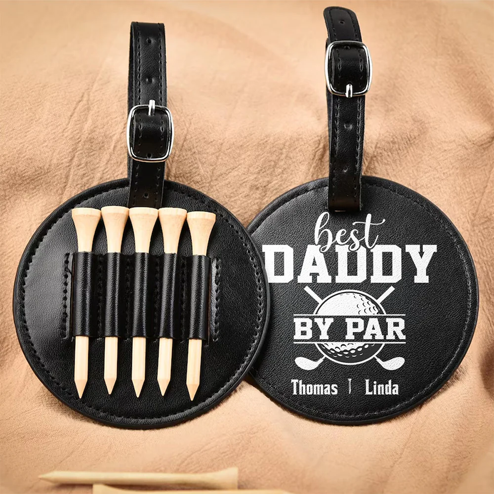 Best Dad By Par - Personalized Custom Golf Tee Bag - Image 3