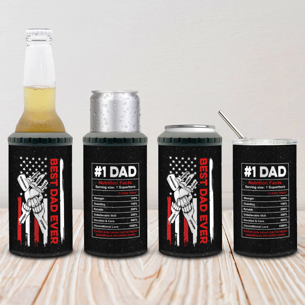 Best Dad Ever Hand Pump - Personalized Custom Can Cooler Tumbler - Image 2