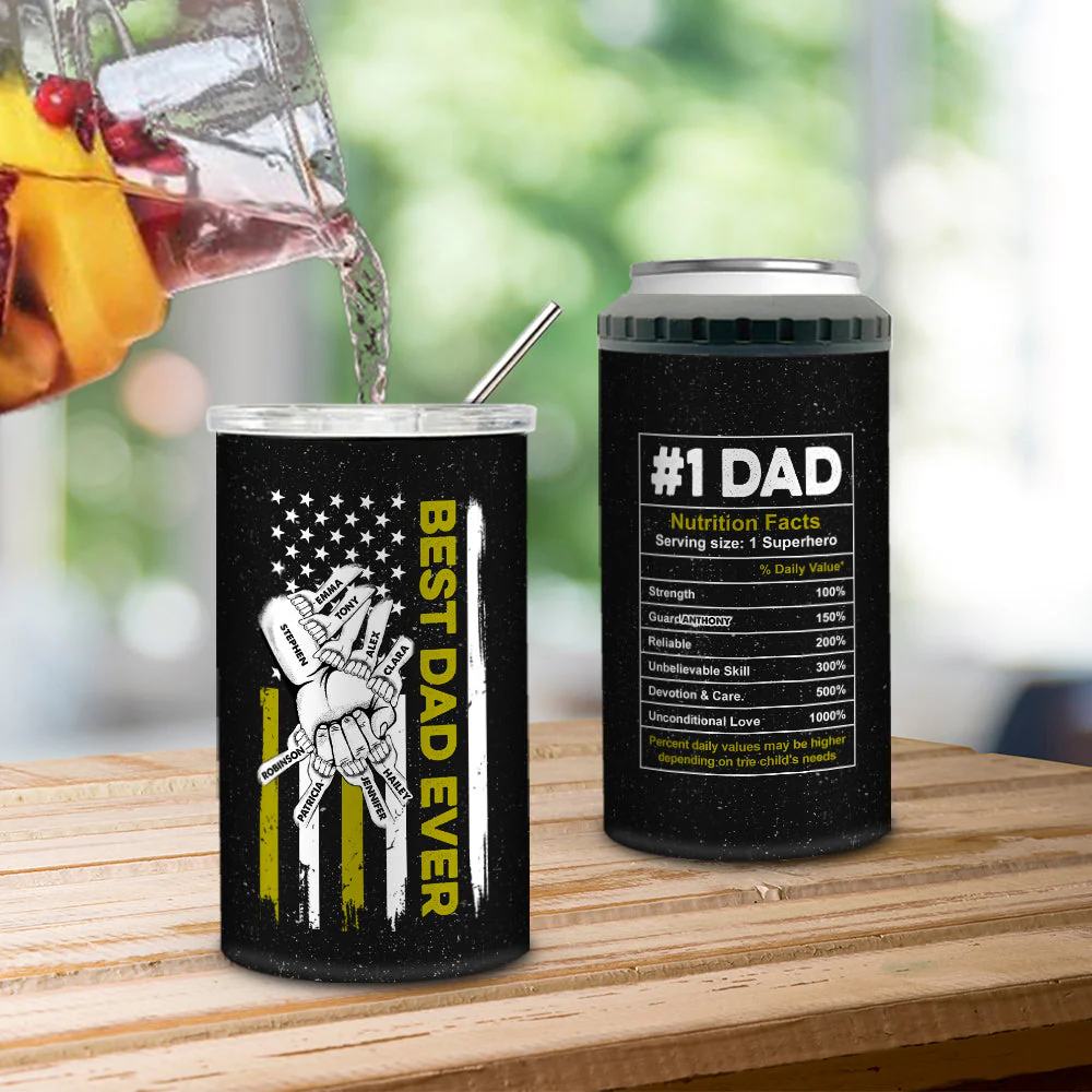 Best Dad Ever Hand Pump - Personalized Custom Can Cooler Tumbler - Image 5