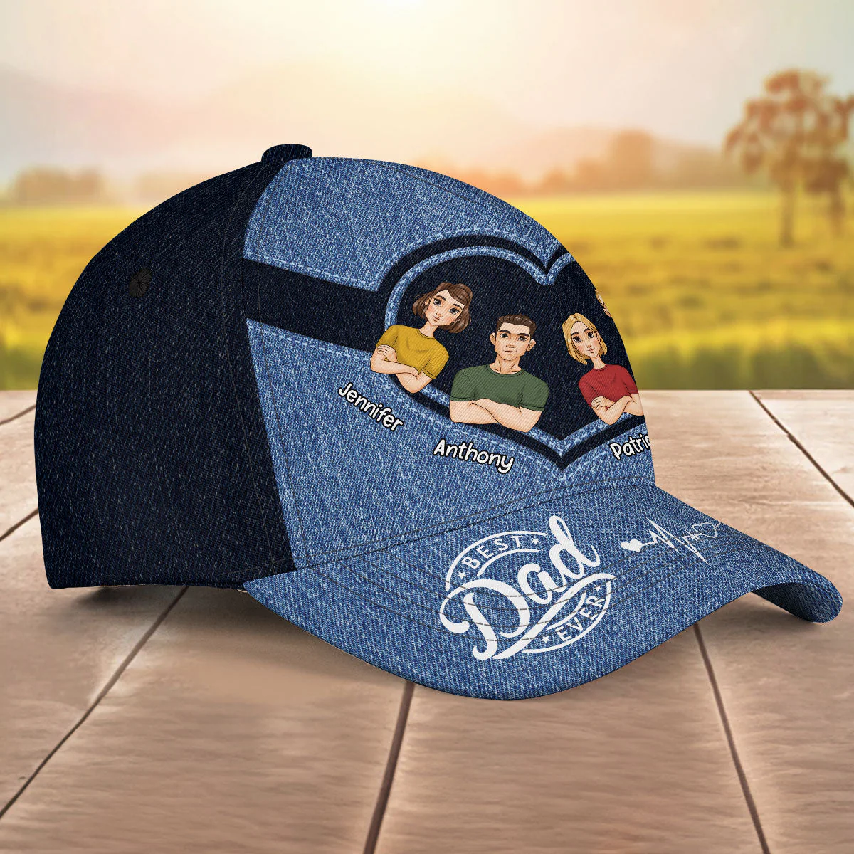 Best Dad Ever Happy Fathers Day - Personalized Classic Cap - Image 5