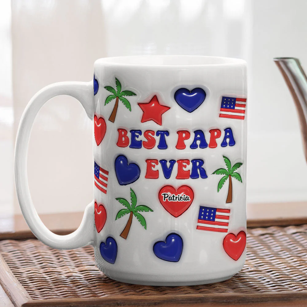 Best Dad Ever - Personalized Custom 3D Inflated Effect Mug - Image 4
