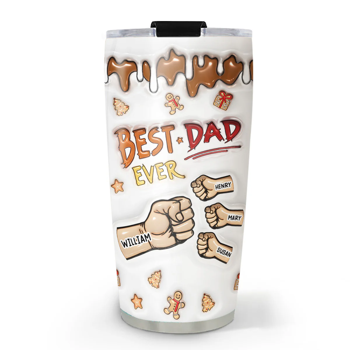Best Dad Ever - Personalized Custom 3D Inflated Effect Tumbler