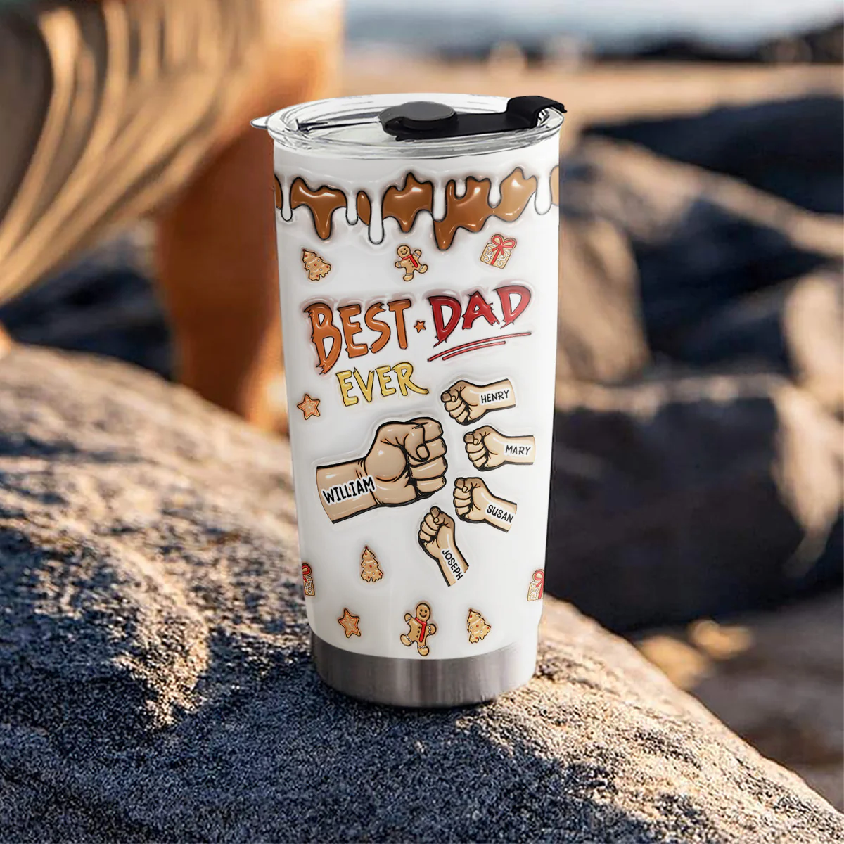 Best Dad Ever - Personalized Custom 3D Inflated Effect Tumbler - Image 5