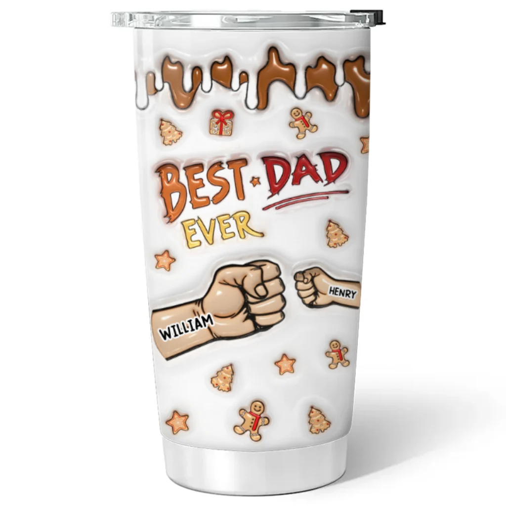Best Dad Ever - Personalized Custom 3D Inflated Effect Tumbler - Image 6