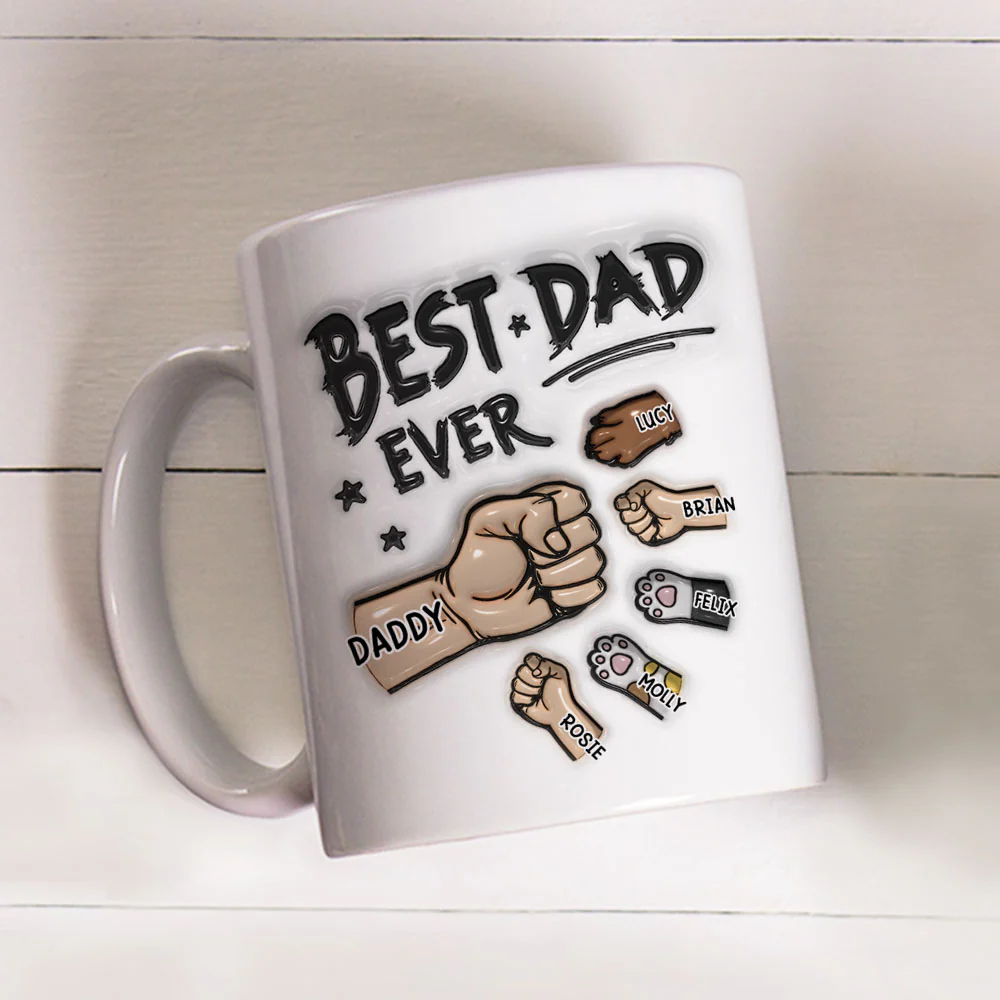 Best Dad Ever - Personalized Custom 3D Inflated Mug - Image 3