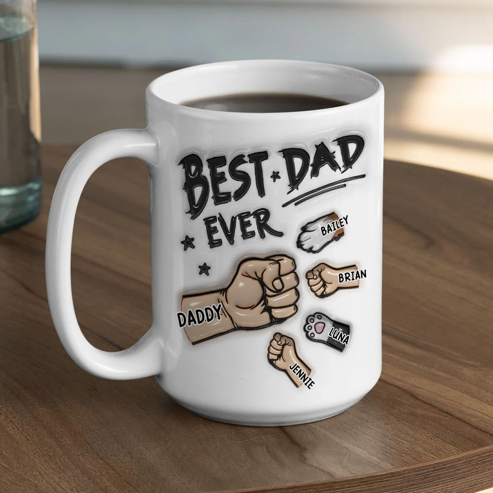 Best Dad Ever - Personalized Custom 3D Inflated Mug - Image 4
