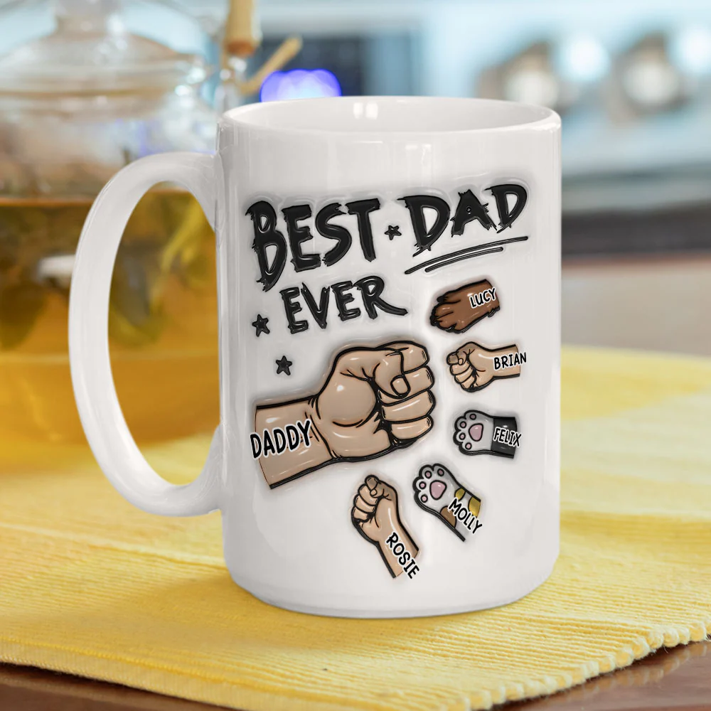 Best Dad Ever - Personalized Custom 3D Inflated Mug - Image 5