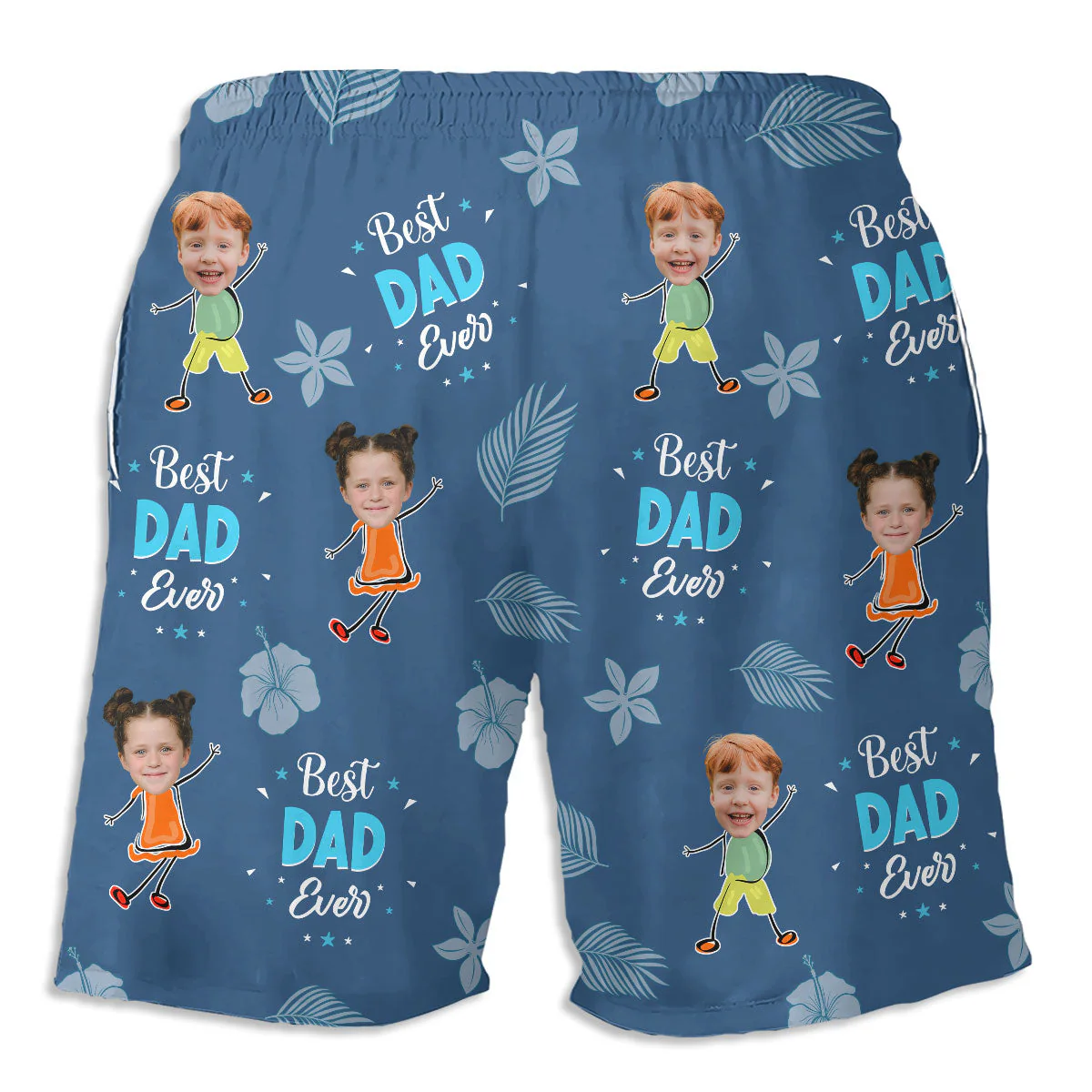 Best Dad Ever - Personalized Custom Beach Shorts - Image 2