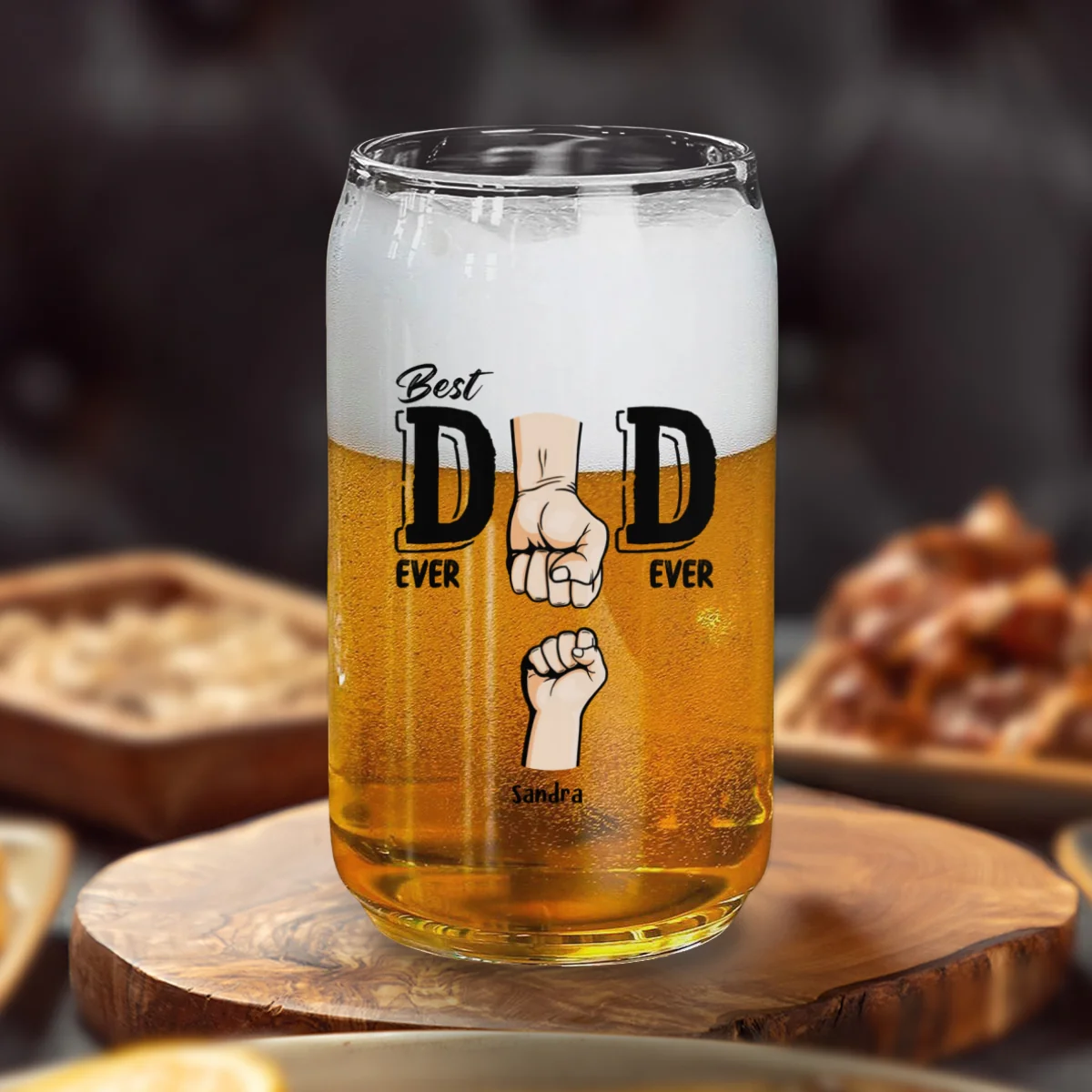 Best Dad Ever - Personalized Custom Beer Can Glass - Image 7