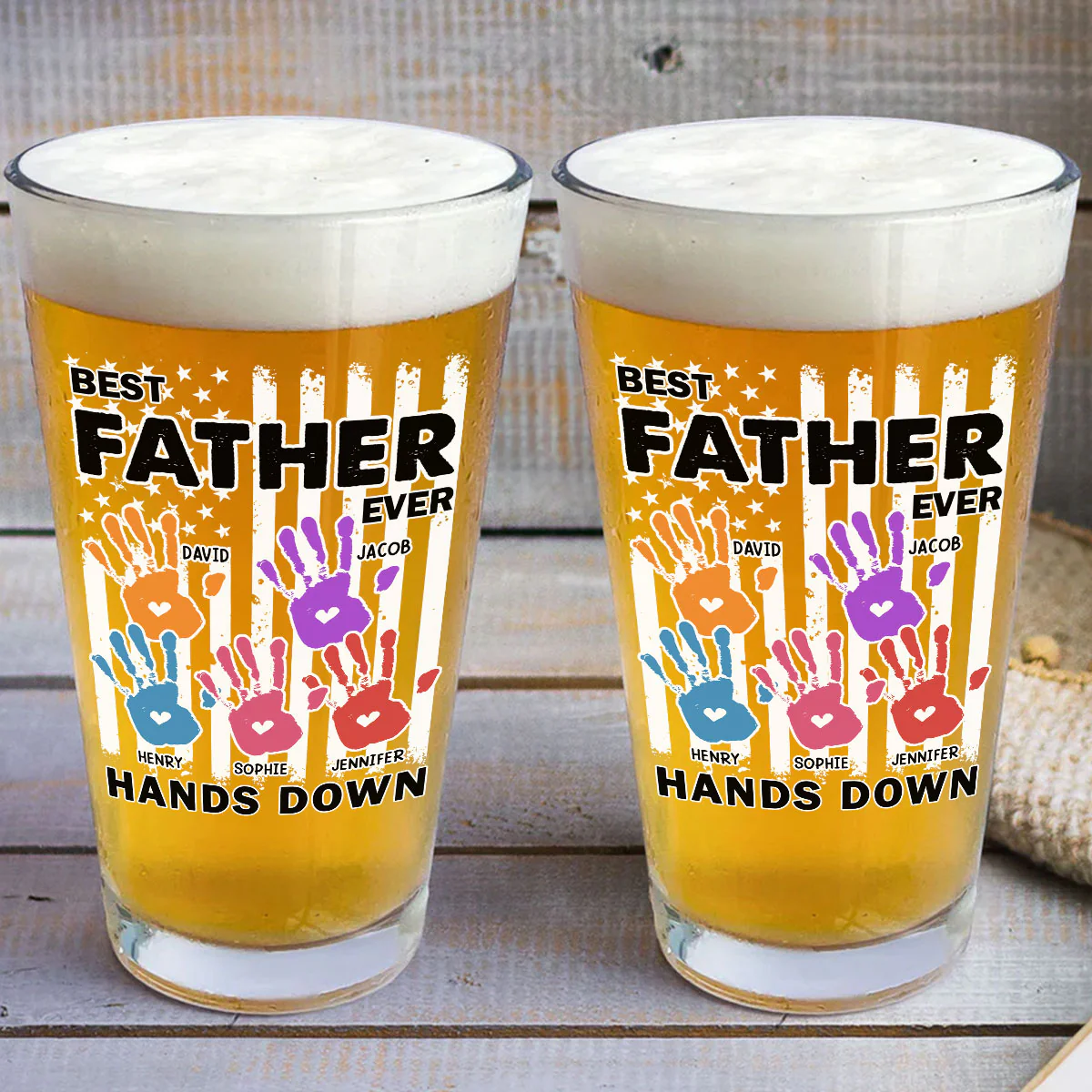 Best Dad Ever - Personalized Custom Beer Glass - Image 3