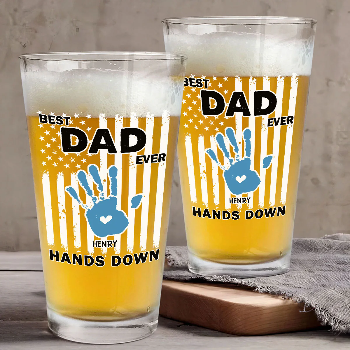 Best Dad Ever - Personalized Custom Beer Glass - Image 4