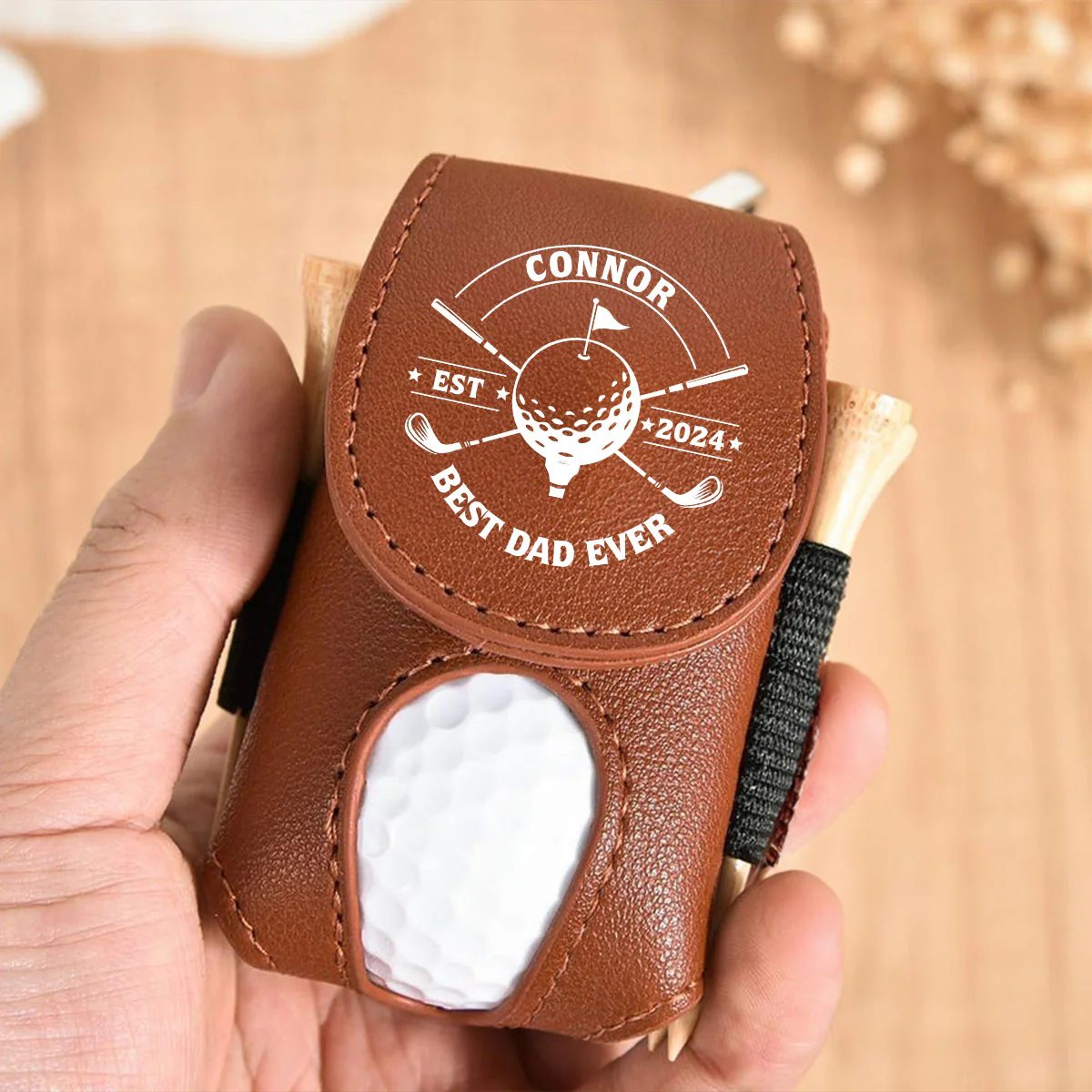 Best Dad Ever - Personalized Custom Golf Ball Bag - Image 5