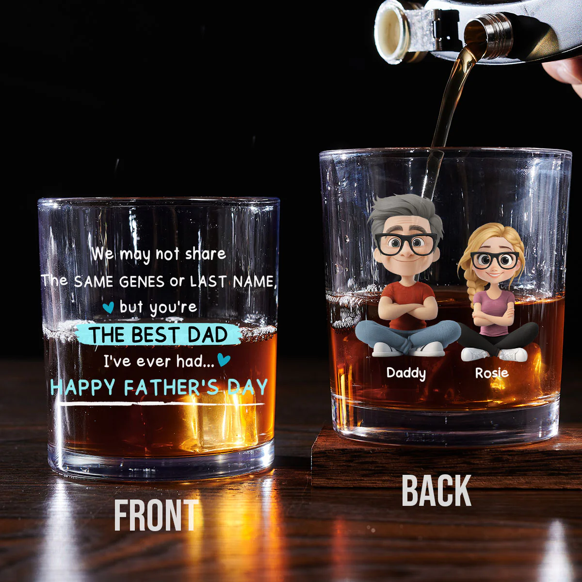 Best Dad Ever - Personalized Custom Whiskey Glass - Image 4