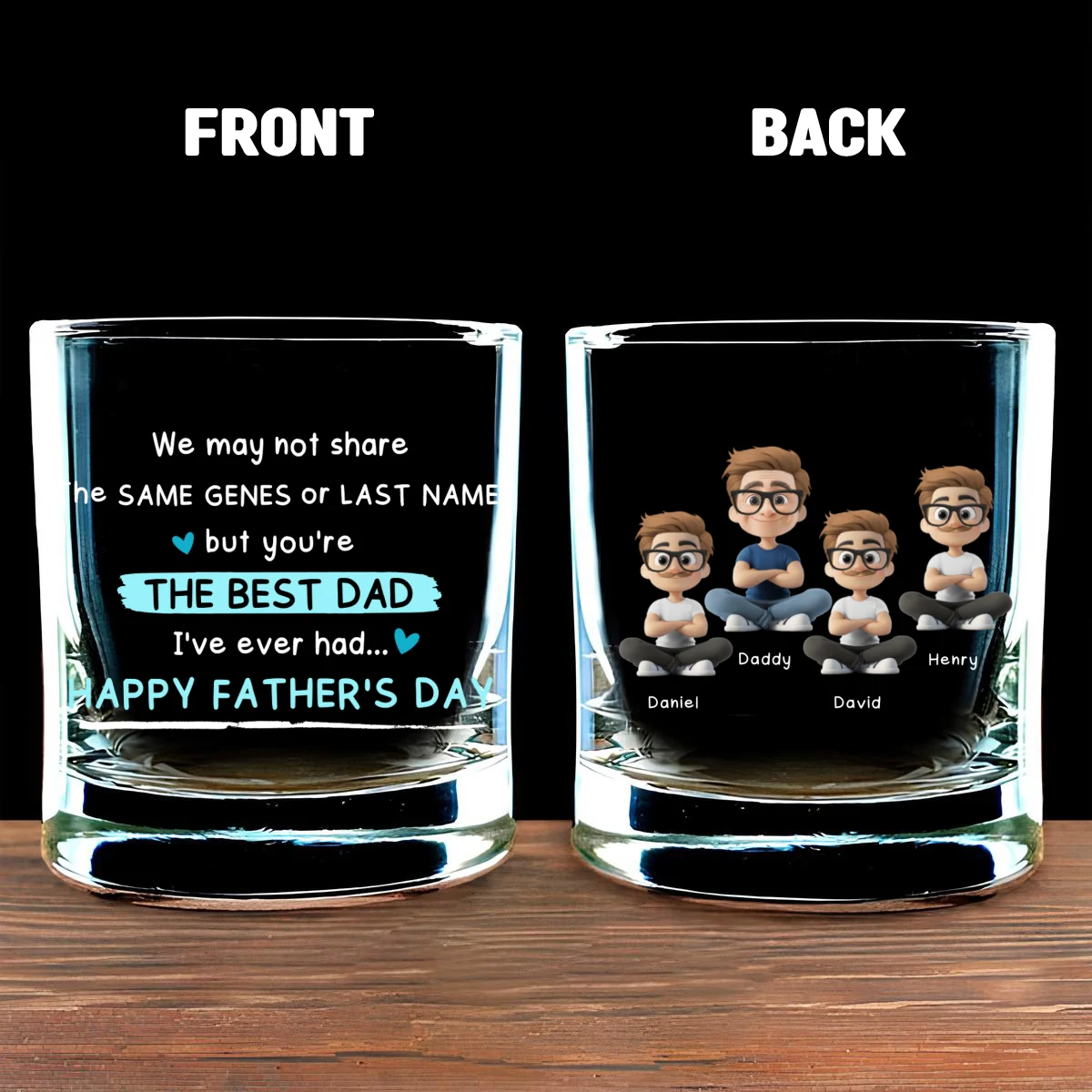 Best Dad Ever - Personalized Custom Whiskey Glass - Image 6