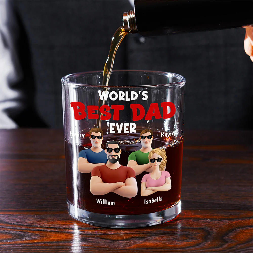 Best Dad Ever - Personalized Custom Whiskey Glass - Image 4