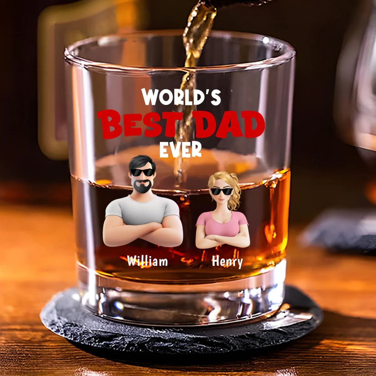 Best Dad Ever - Personalized Custom Whiskey Glass - Image 6